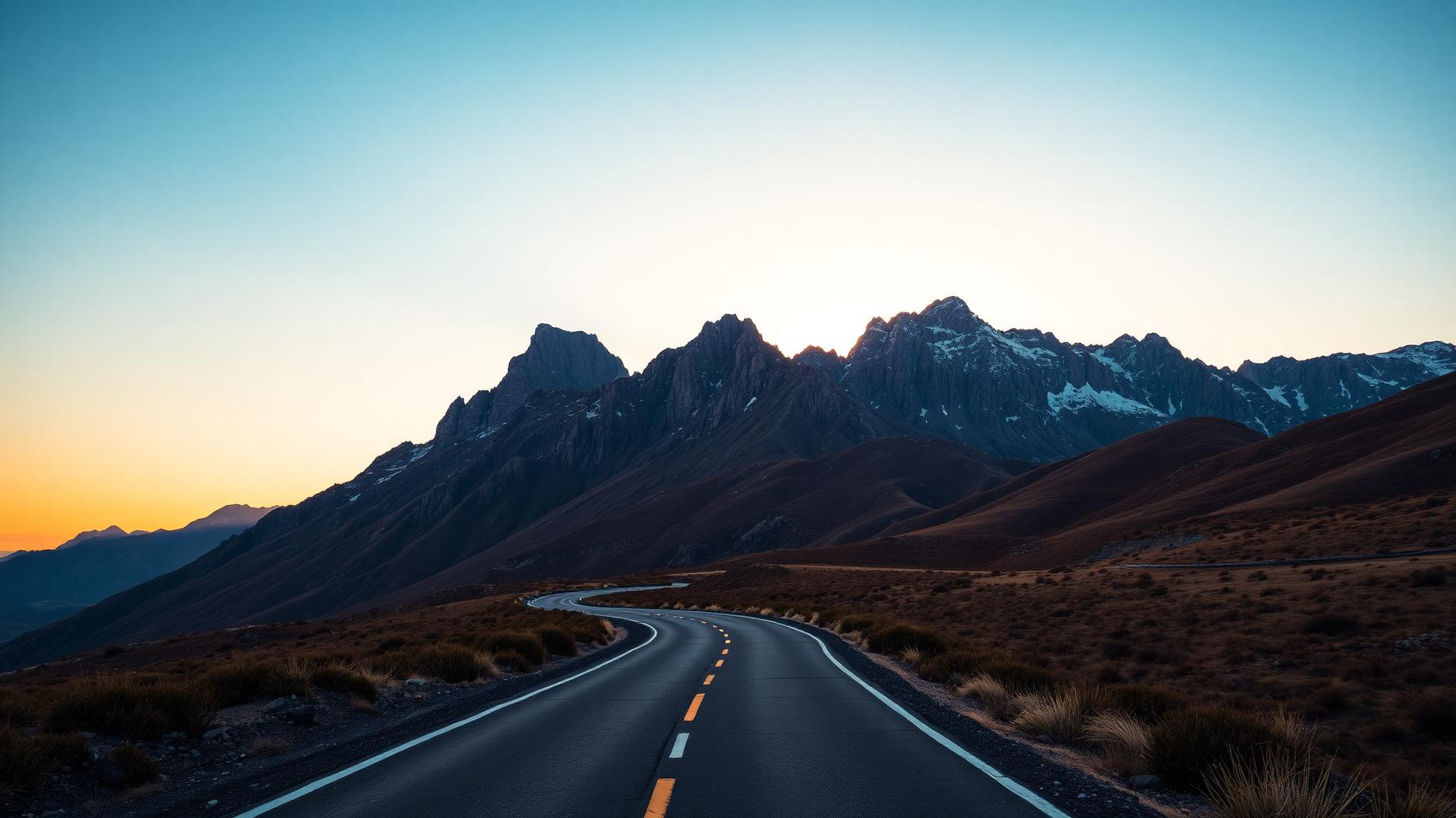 Open road through mountains symbolizing the journey ahead